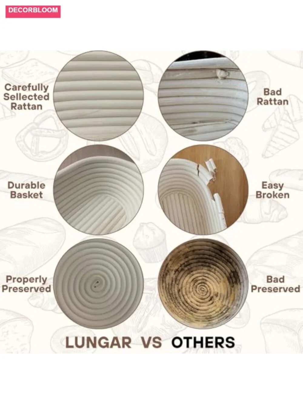 Banneton Bread Proofing Basket 2 Pack Oval with Liner Rattan Sourdough Baking